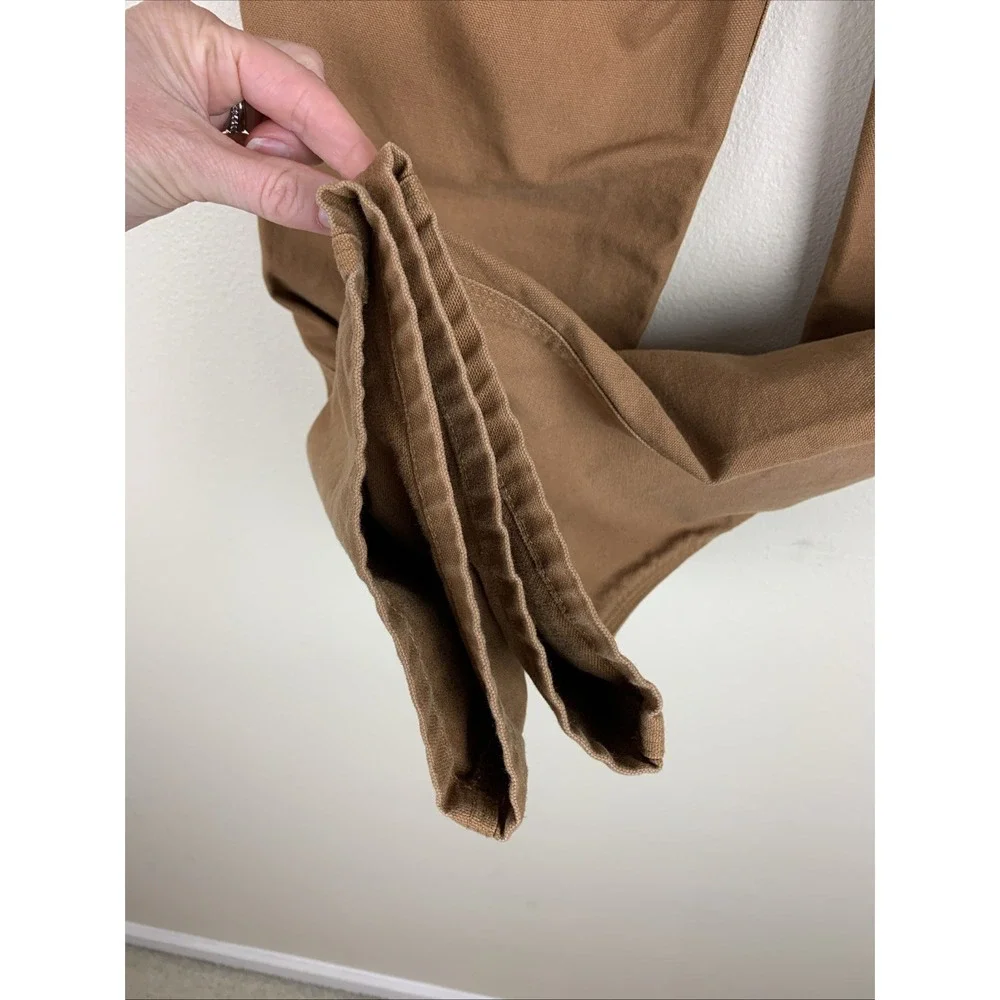 Carhartt Youth Size 12 Pants Carpenter Tan Brown Adjustable Waist Pockets Canvas